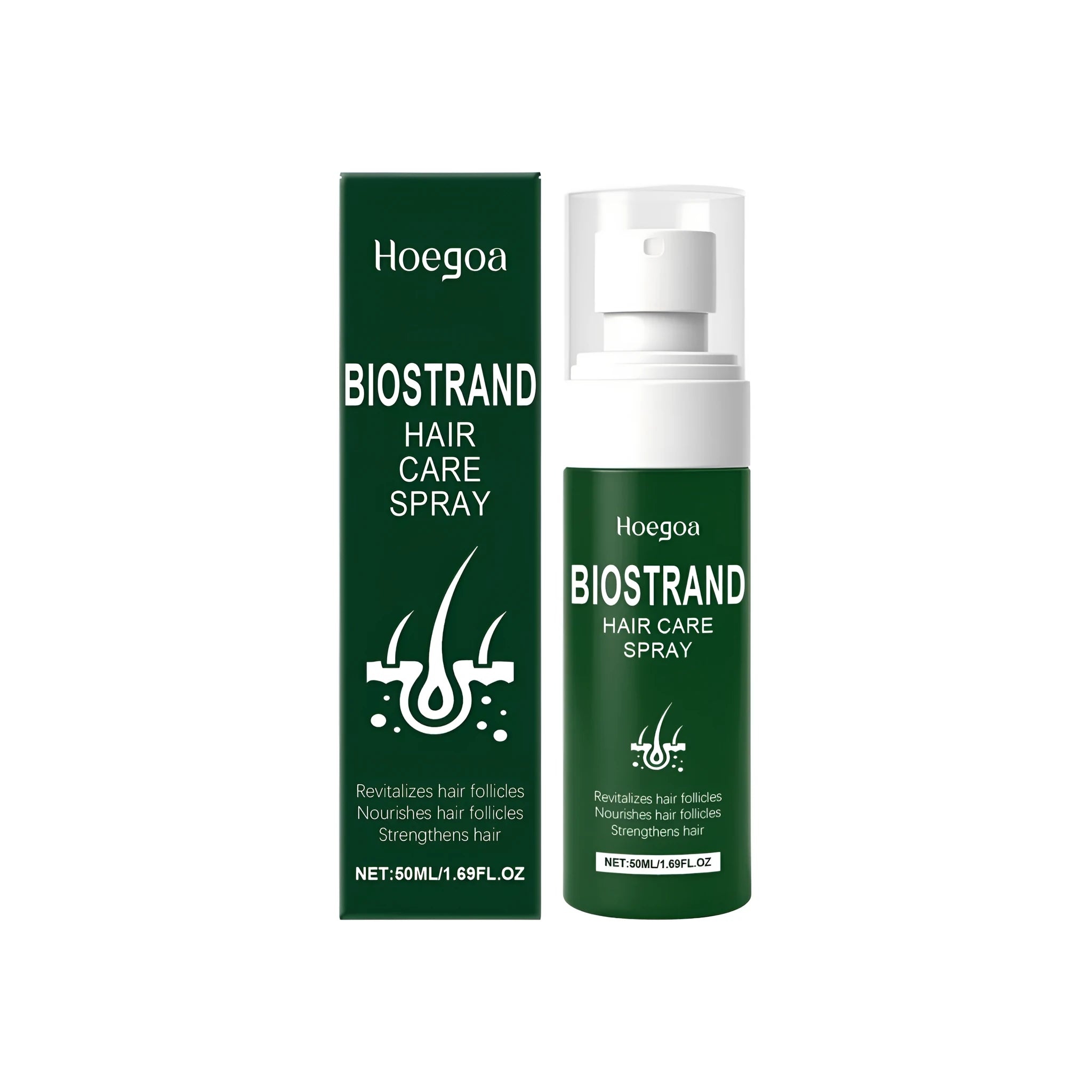 Hair care spray with biotin and botanical oils in 50ml bottle