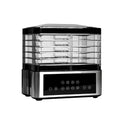 Silver stainless steel fruit dehydrator food dryer with 14L capacity and temperature control