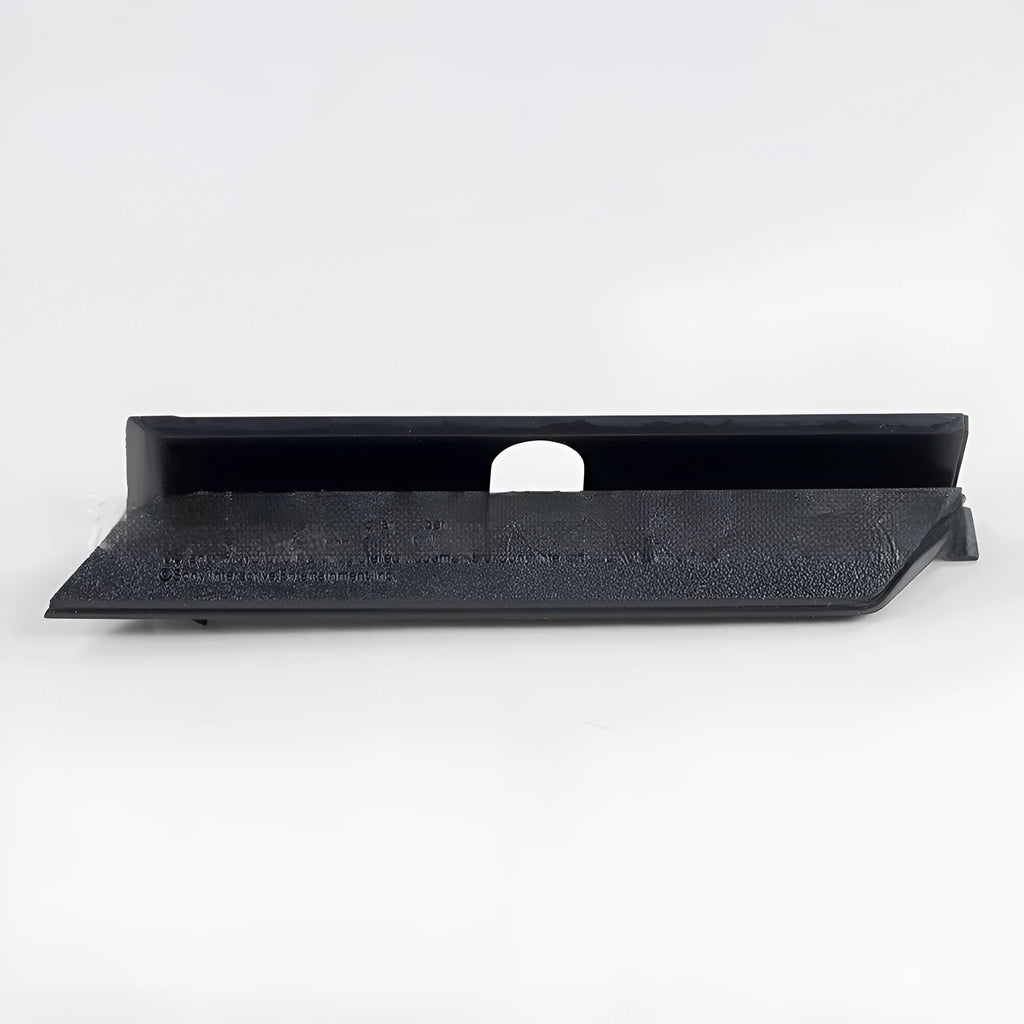 Black plastic hard drive baffle cover for desktop PC cases with mounting screw holes