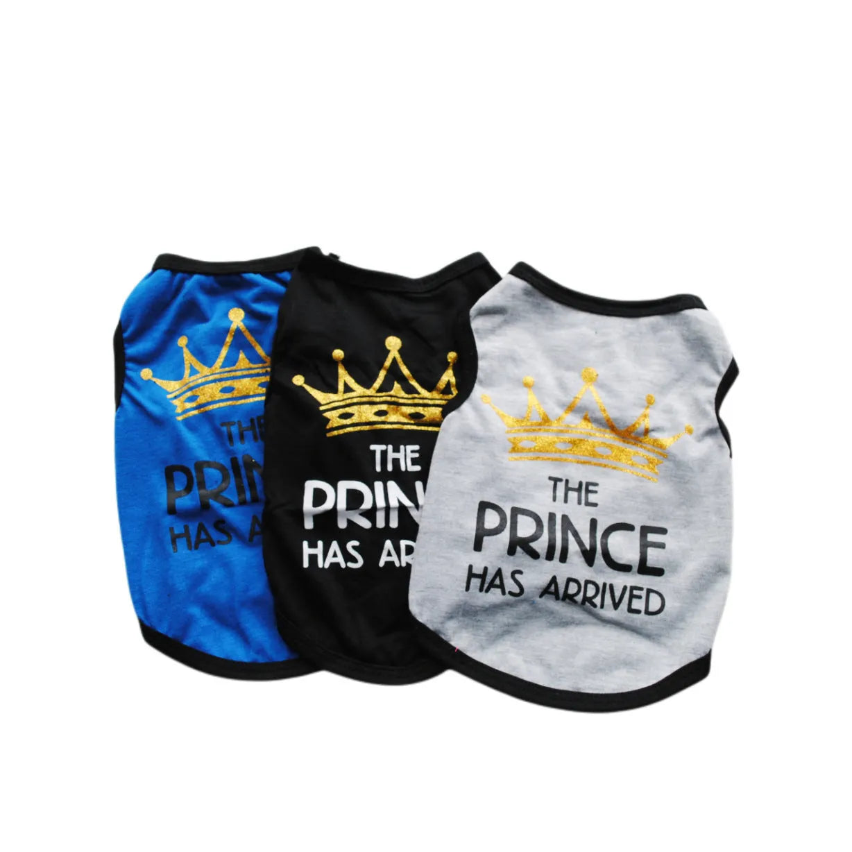 A lightweight cotton vest for dogs, shown in various colours including black, gray, blue, pink, and rose.
