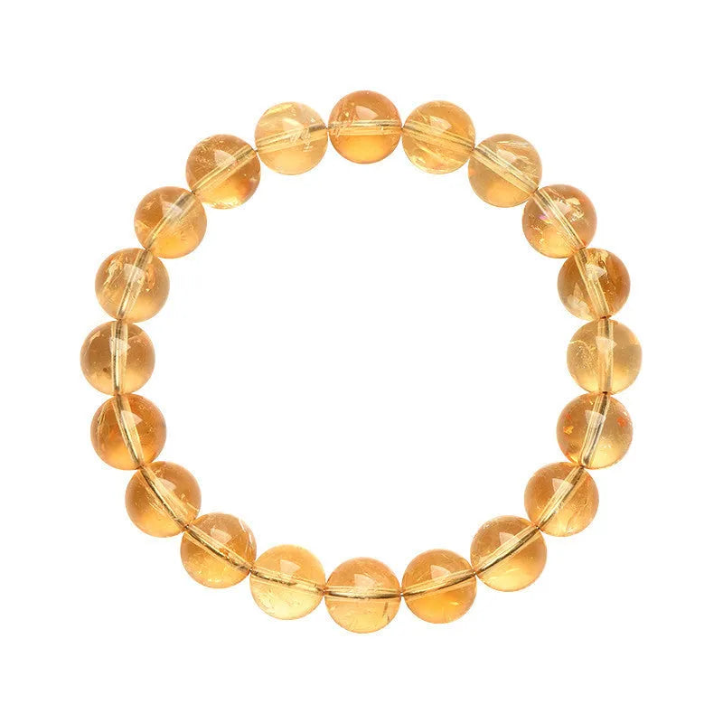 Natural yellow citrine bracelet showing geometry-shaped beads in single-circle configuration