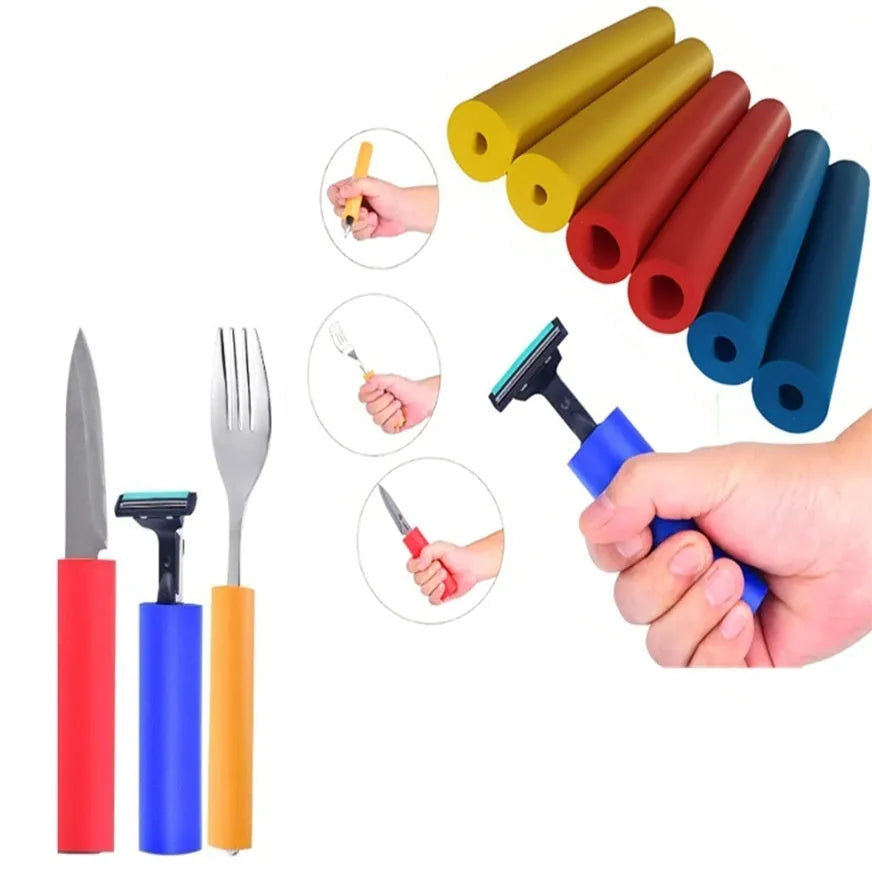 Rubber auxiliary grip hose for tableware and pen tools showing inner and outer diameters