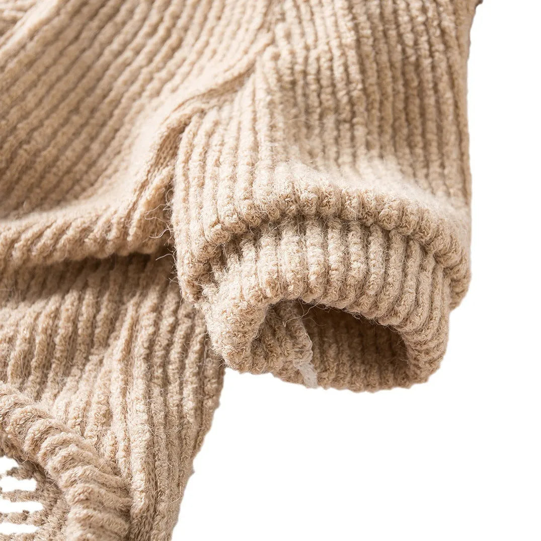 Brown cloth pullover sweater on small dog for Bichon Pomeranian breeds