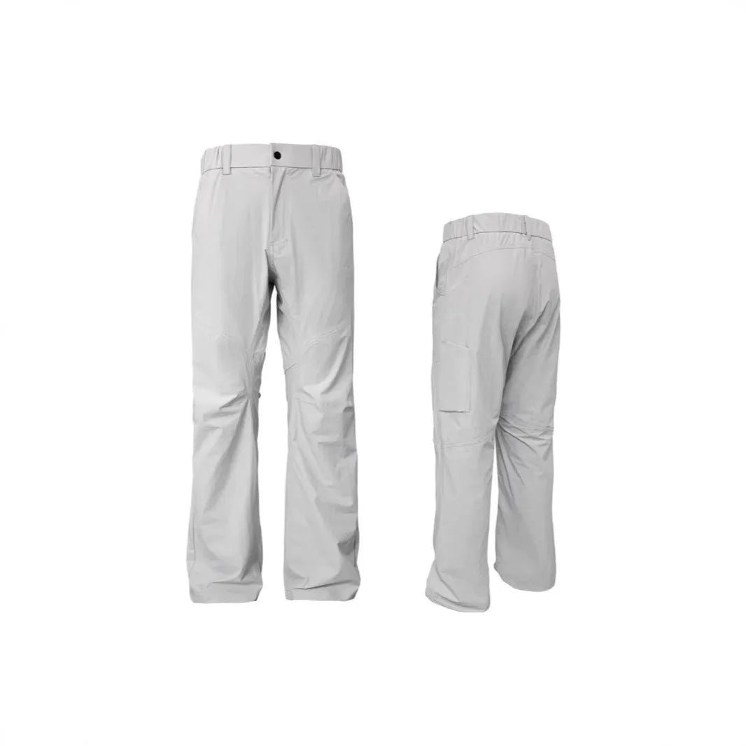 3D cut casual breathable trousers for men in Army Green, straight leg, mid waist