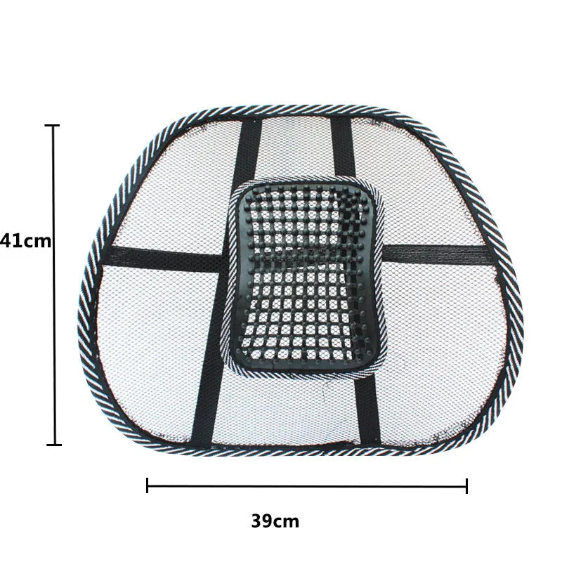 Black polypropylene car lumbar support pillow with Pi Ding waist pattern, 41x39 cm