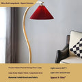 Retro vertical table lamp with log white lampshade and three-colour variable light for bedroom bedside use