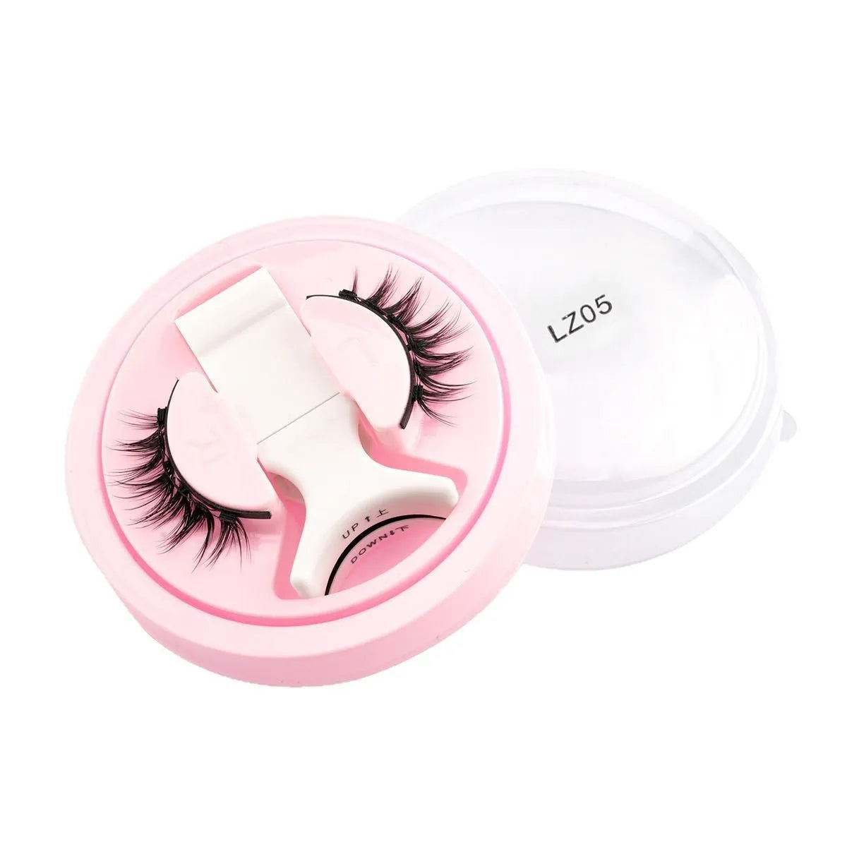 Reusable waterproof false eyelashes with glue-free application in natural thick artificial fibre