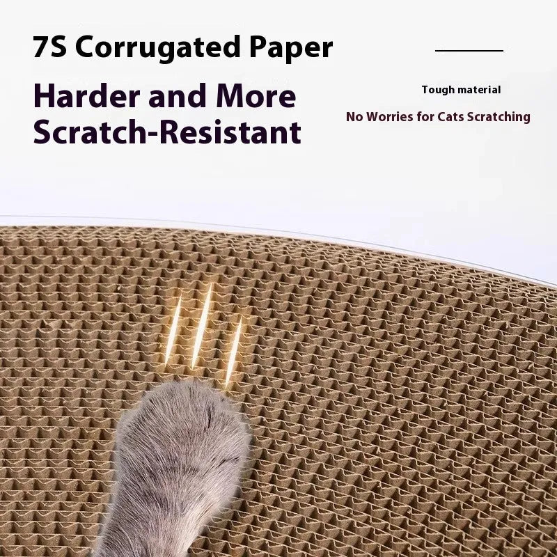 Transparent white PVC cat scratch board and tunnel nest with diamond pattern design