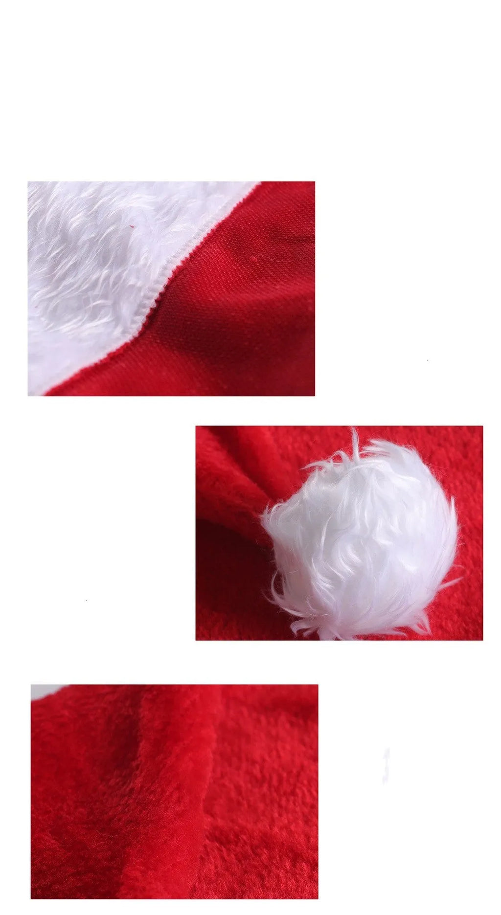 Red and white plush Santa hat with integrated twinkling LED lights and a white pom-pom.