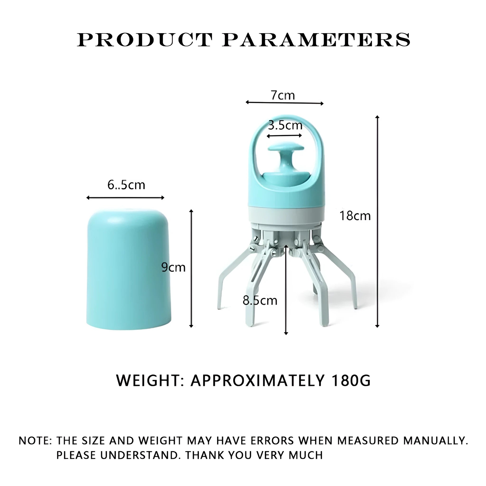 Blue pet outdoor toilet claw pooper scooper with ABS plastic build and garbage bag dispenser