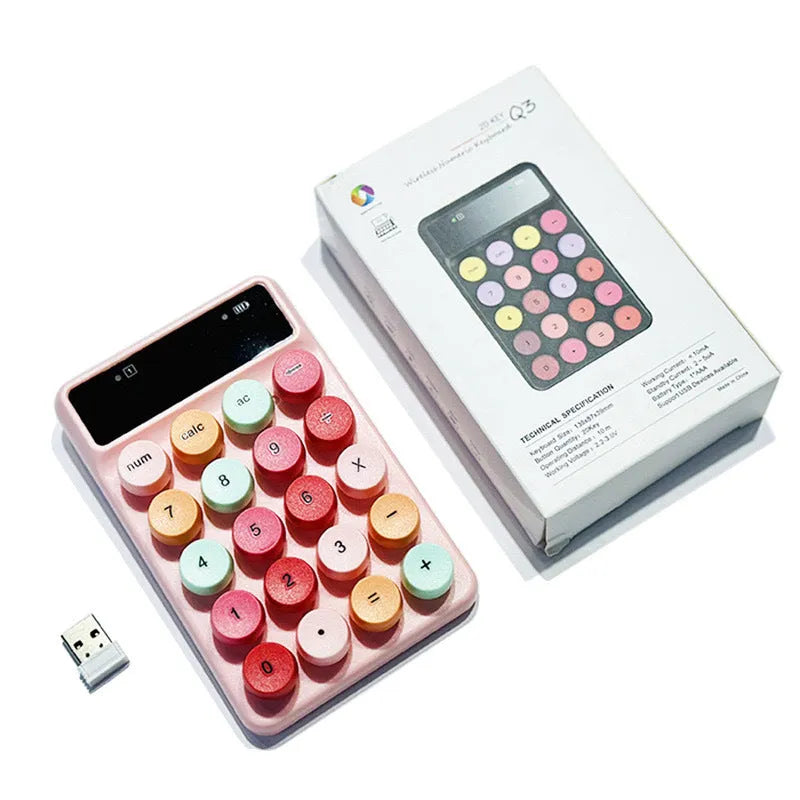 Mini portable wireless keyboard in Macaron colours including mixed bright green on ABS plastic with universal compatibility