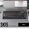 SK15 wired mechanical keyboard with control knobs in Autumn Water Blue colour for laptop gaming