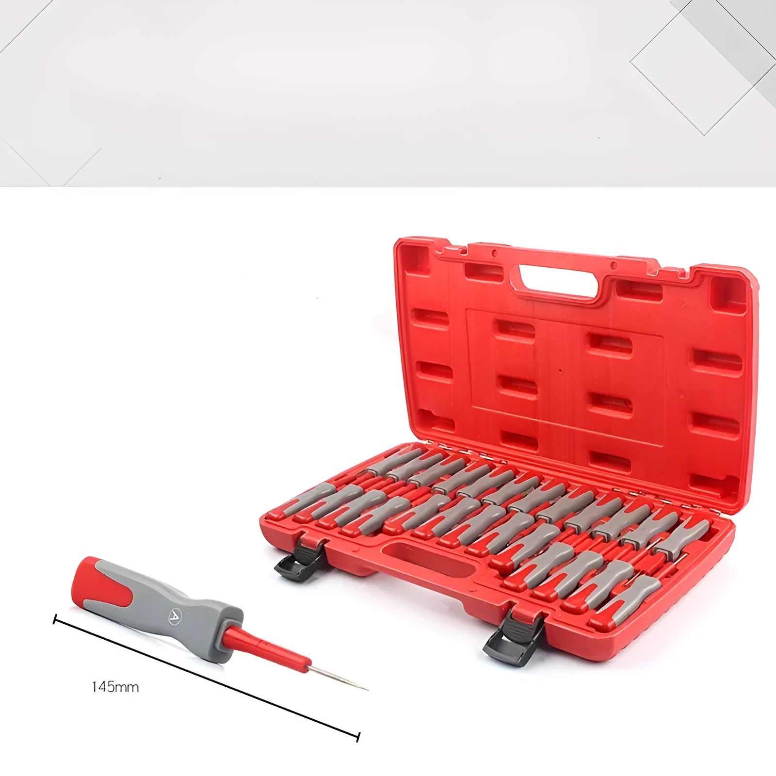25-piece car terminal removal tool set in a storage case for wire harness disassembly