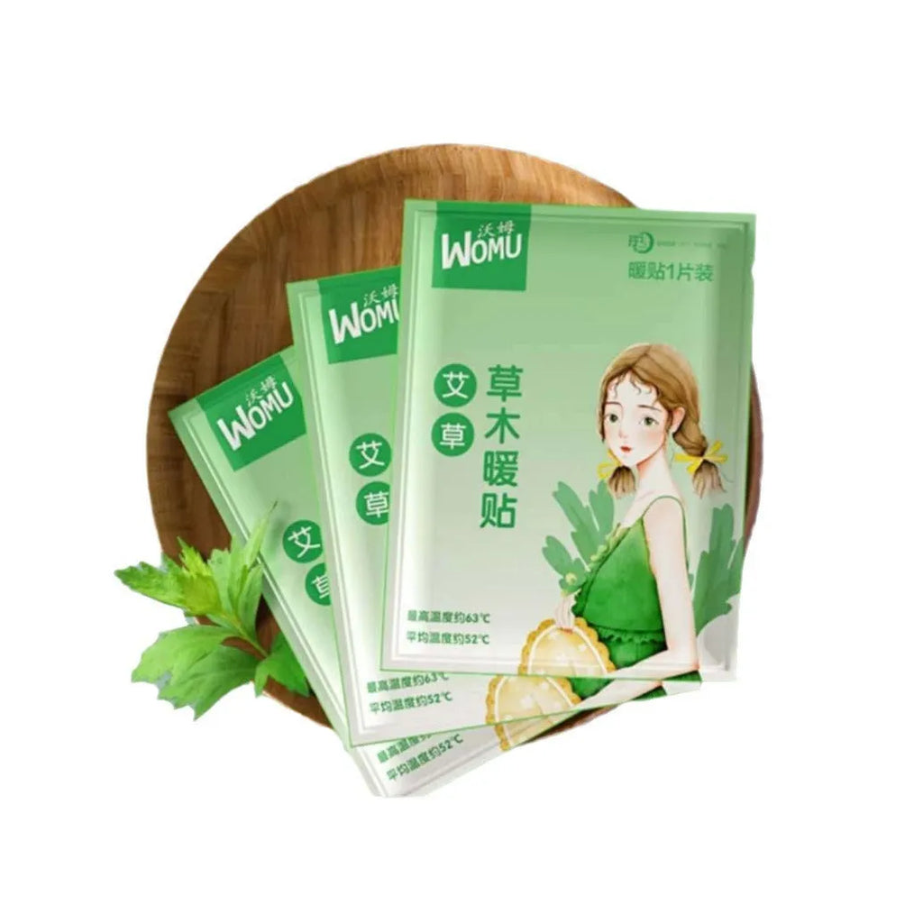 Self-heating argy wormwood plaster in packaging, single-use warm patch for uterus and back