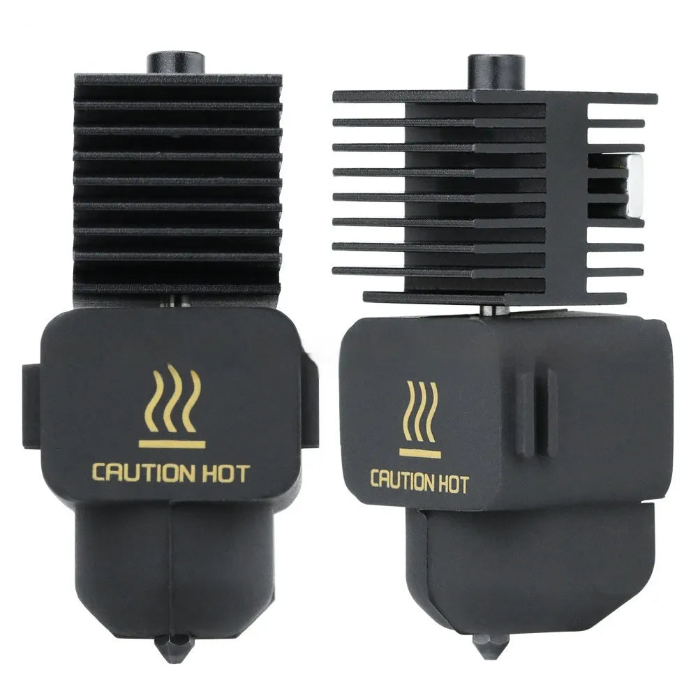 Hardened steel hot end assembly for A1 A1 Mini 3D printer with interchangeable nozzles and black silicone sleeve