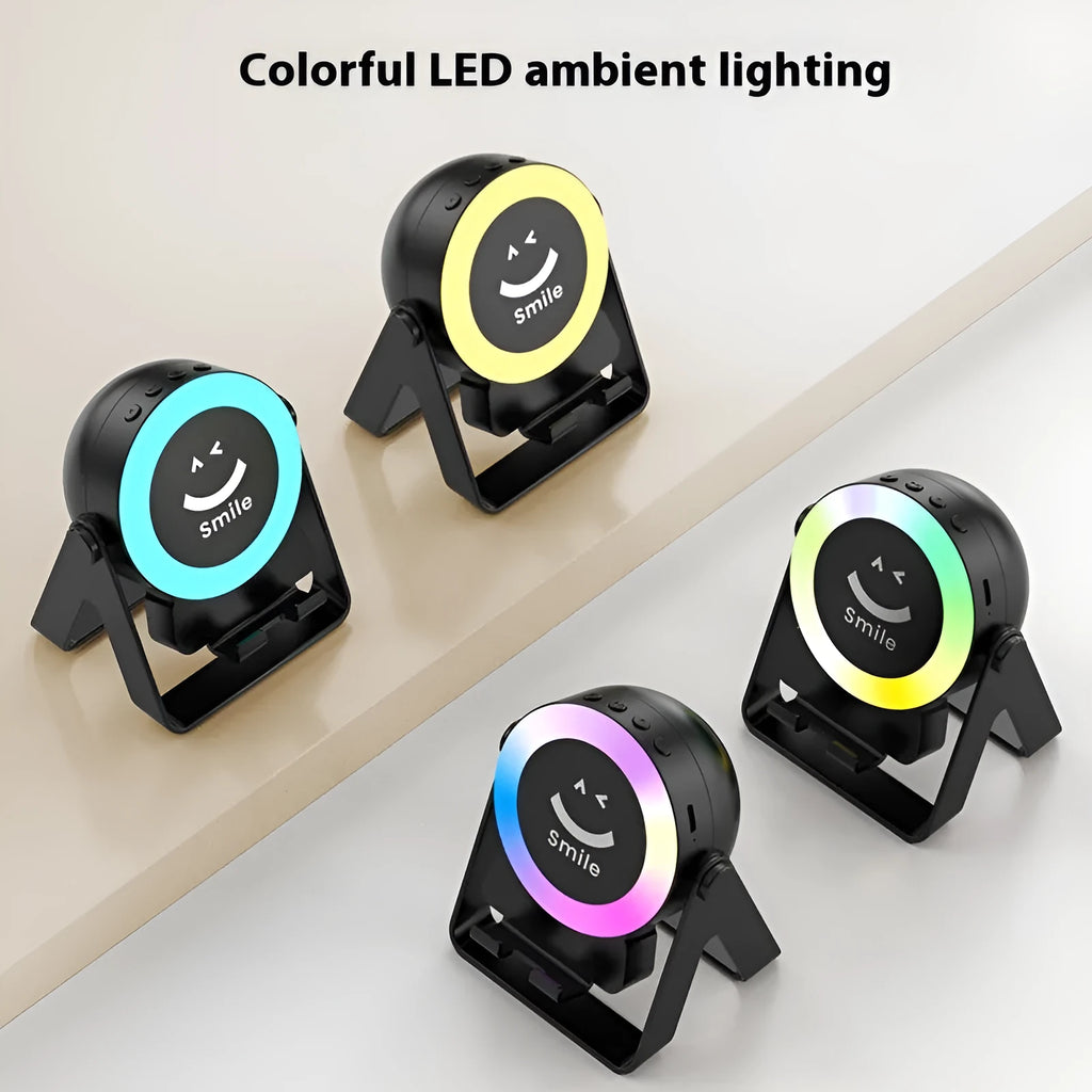 Induction bracket Bluetooth speaker with LED lighting in black or white colour