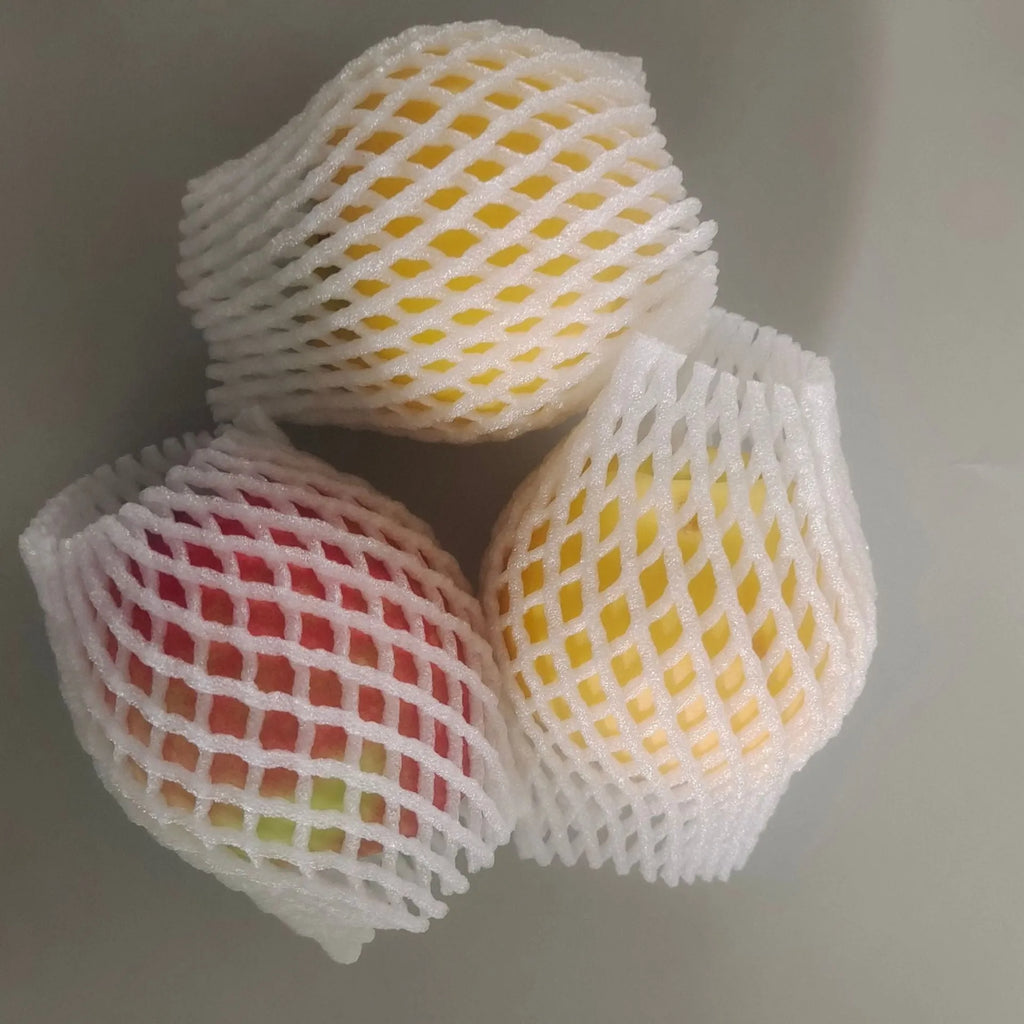 White foam protective case showing stretchable net construction for item cushioning