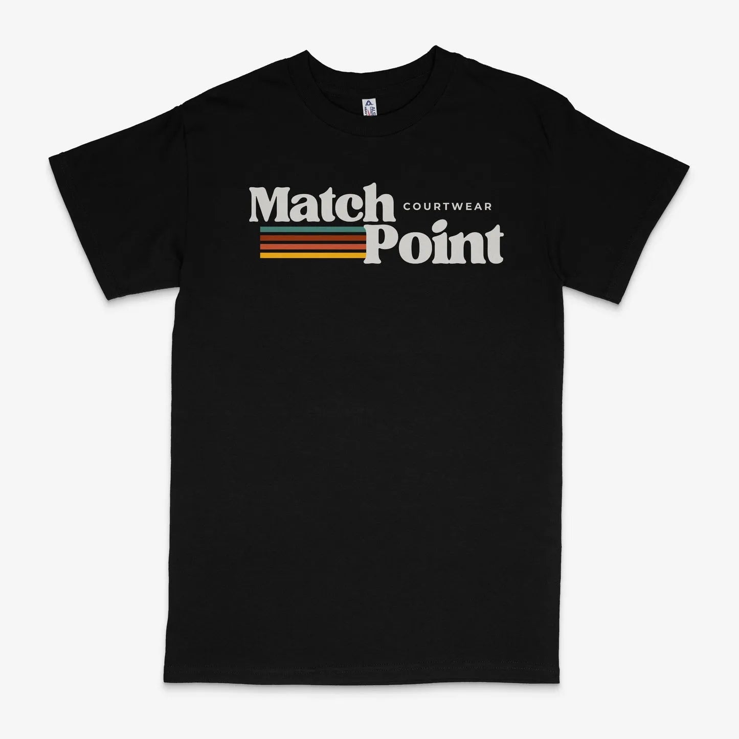 Black men's T-shirt with 3D digital printed pattern, short sleeves, and round neck
