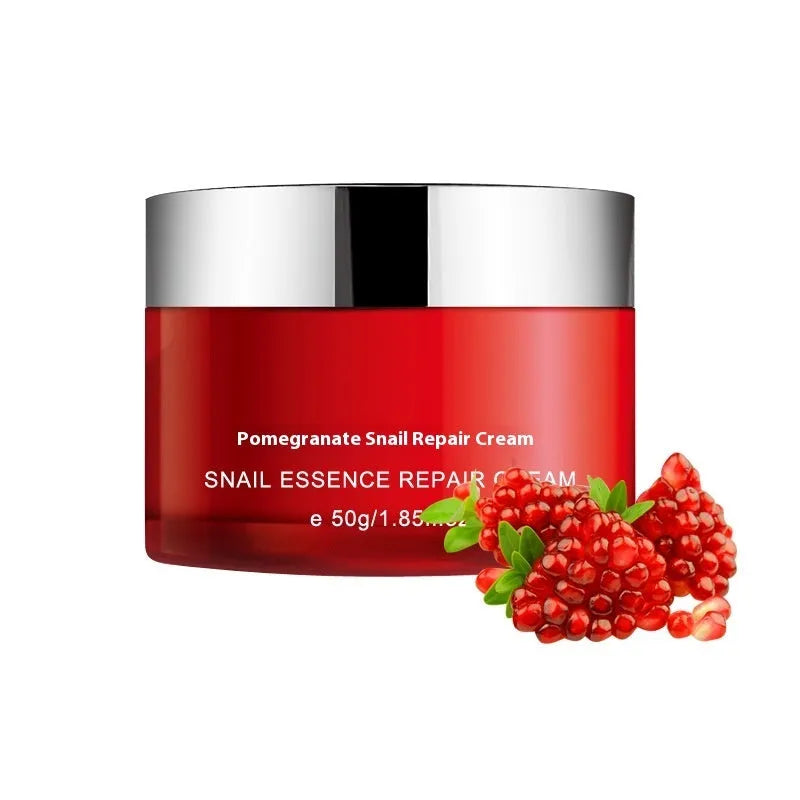 Pomegranate moisturizing skincare set with face wash toner lotion and cream in red packaging