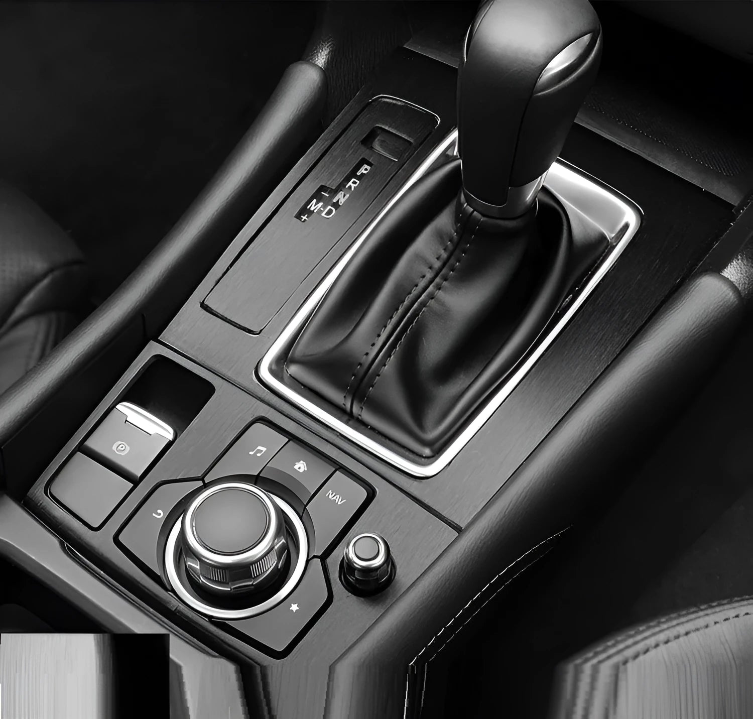 Unksera car dashboard decorative film sticker kit showing pre-cut pieces for centre console, instrument panel and gear handle coverage