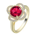 Copper ring with fruit-shaped zircon design in electroplated finish