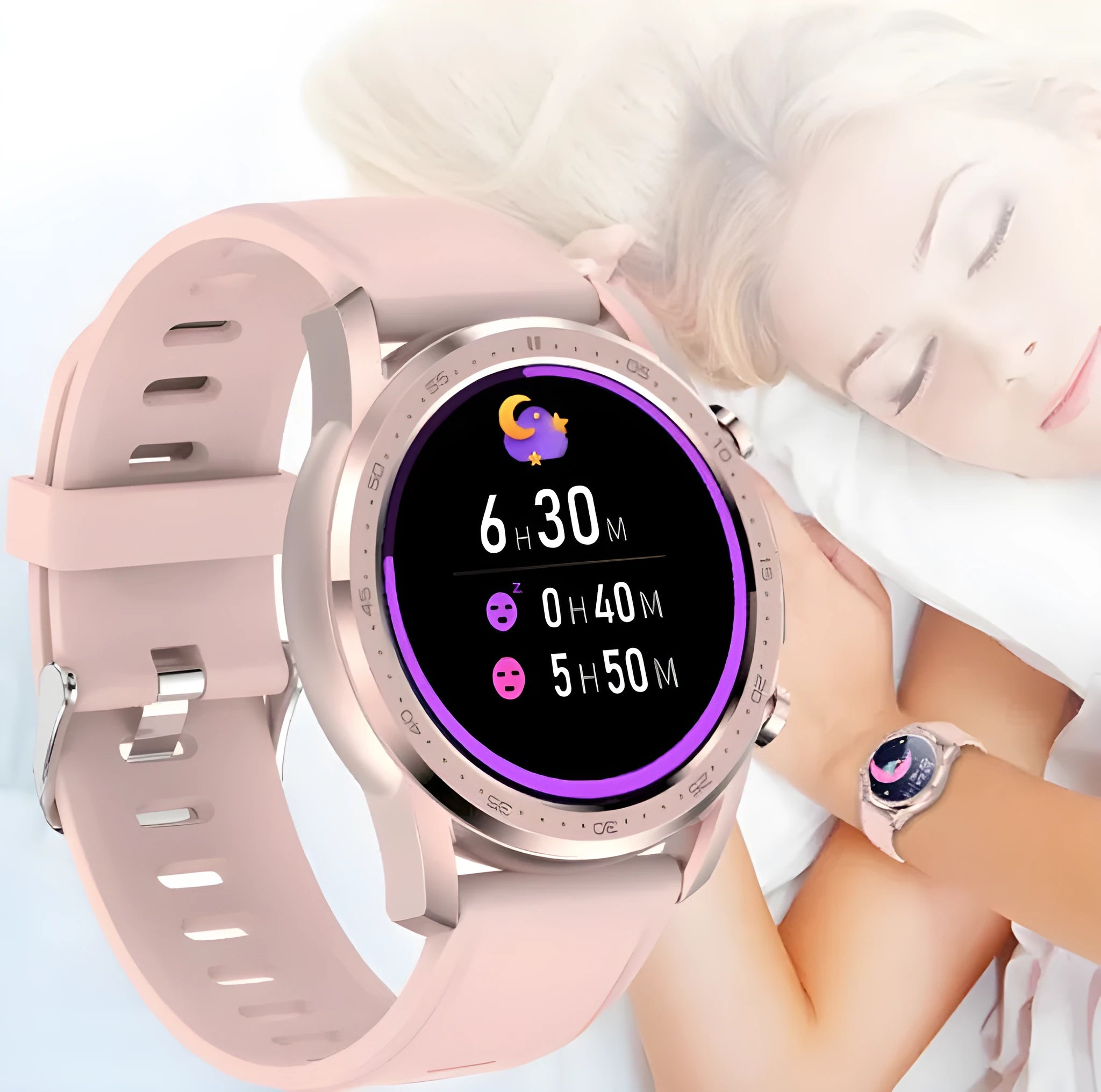 Youth2 smart bracelet with body temperature monitoring on wrist, showing 1.3-inch screen and zinc alloy case.