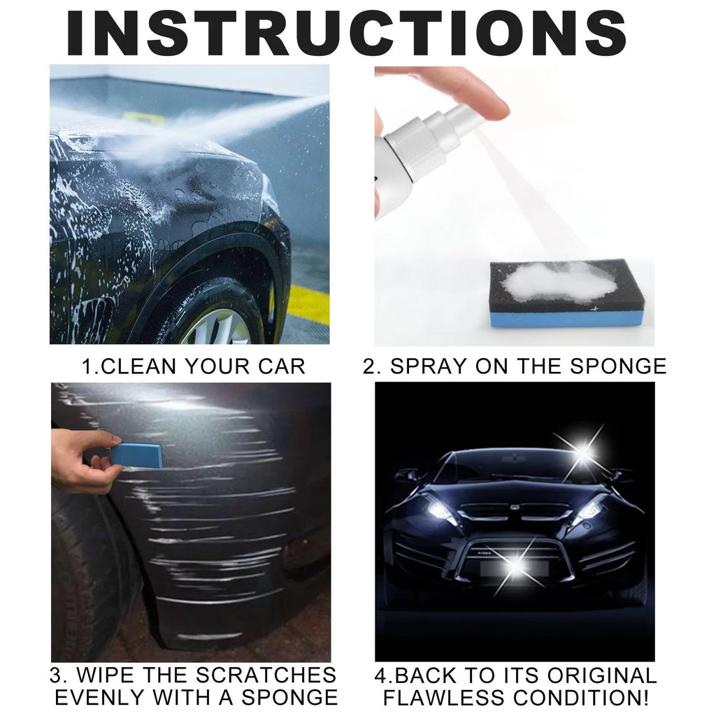 Car scratch repair spray bottle for paint surface scratch removal and glaze coating renovation.