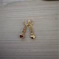 Women's heart-shaped alloy earrings with gold or silver electroplated finish