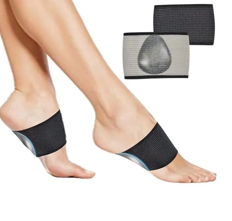 Elastic flat foot support bandage showing heart style design and flexible PU construction