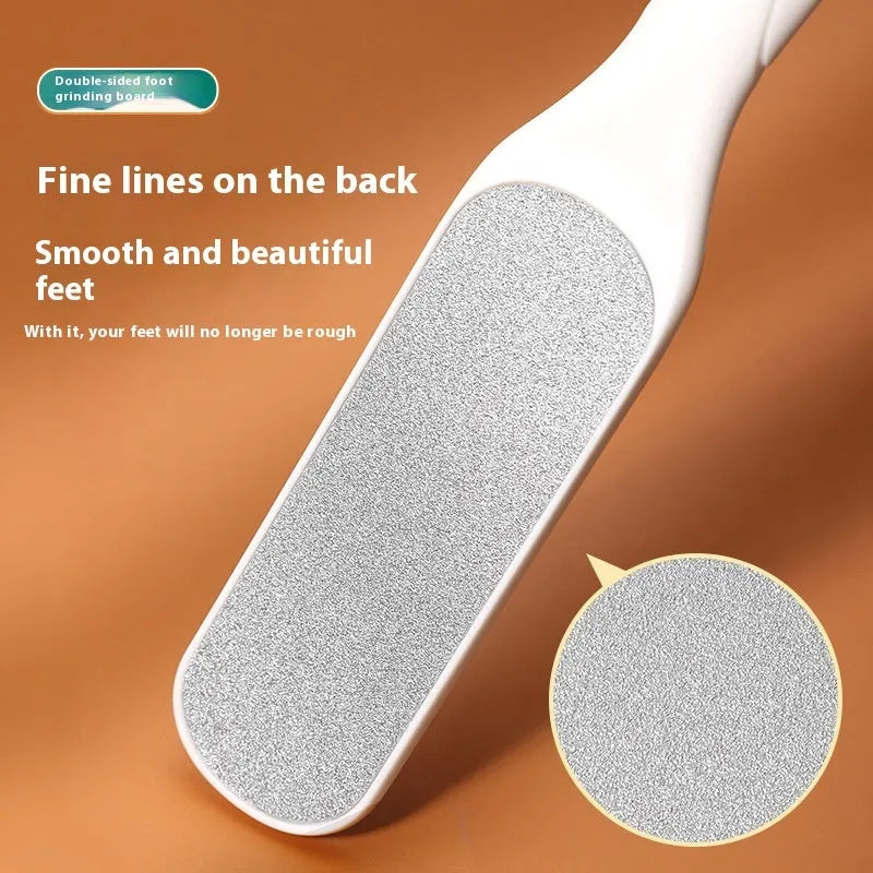Foot grinder tool with stainless steel sandpaper filing surface and foot gear pads for callus removal
