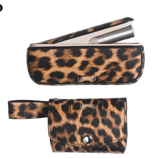 Light luxury storage protective bag in leopard print and yellow colour options with zip closure