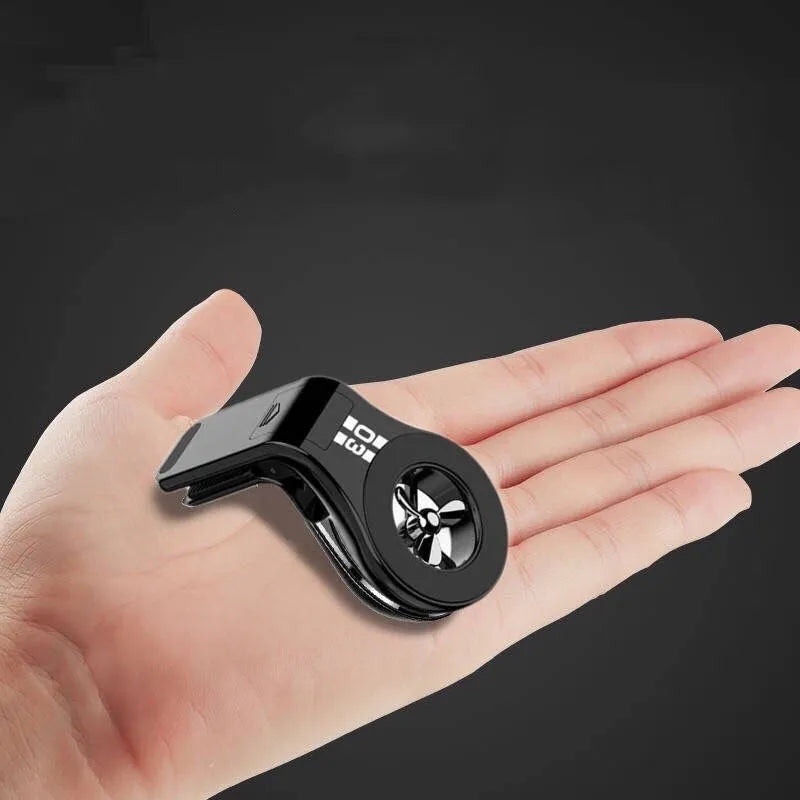Magnetic car phone holder attached to car air vent with adjustable bracket and fragrance slot