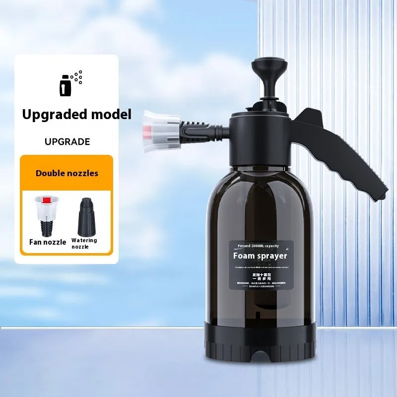 Black 2L foam watering can sprayer with nozzle and comfortable handle