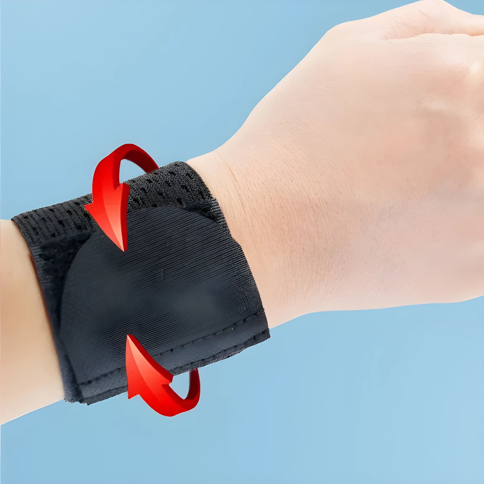 High elastic breathable athletic wristguard in black, gray, or pink, shown as a protective wristband.
