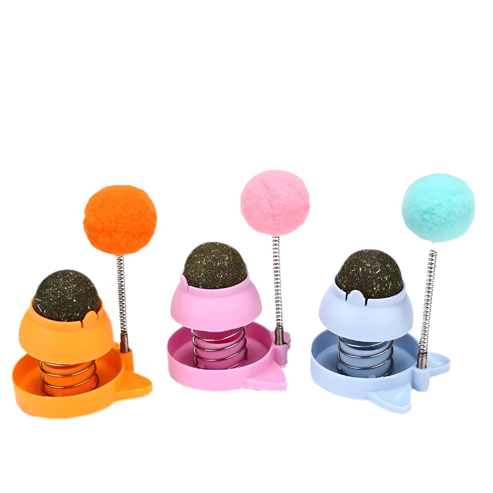 Colourful 55mm cat toy mint ball with self-hi sound for chewing and play