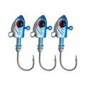 Simulation Yayu shaped lead head hook fishing jig in blue silver yellow 7 weight options