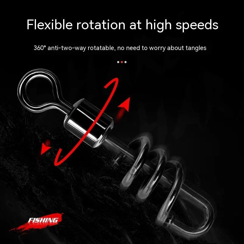 Stainless steel 8-shaped fishing swivel connector for attaching tackle and preventing line twist