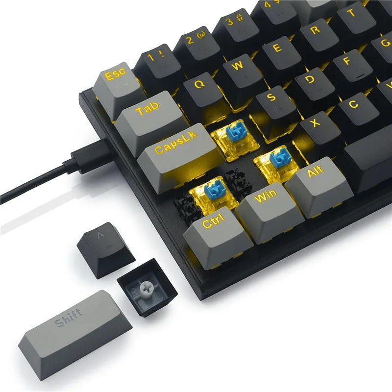 Z11 mechanical keyboard with aluminium alloy frame, black and grey keycaps, monochrome lighting
