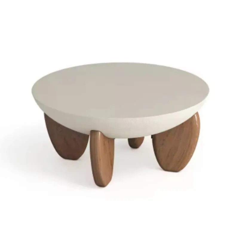 White solid wood coffee table with height adjustment and storage features