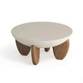 White solid wood coffee table with height adjustment and storage features