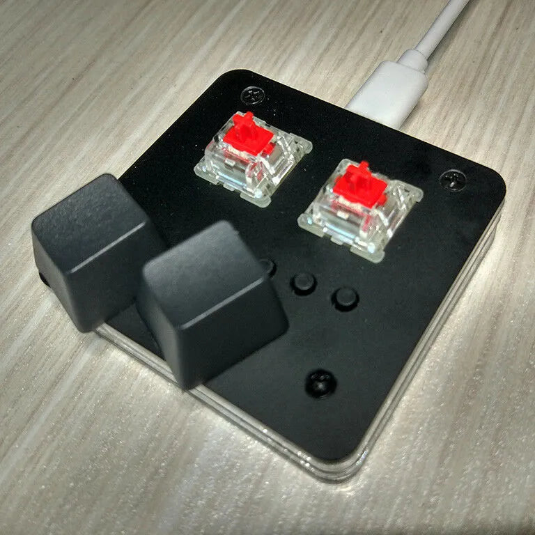 Mini wired USB plastic keyboard with touch panel and multimedia keys in black, grey, pink, and white