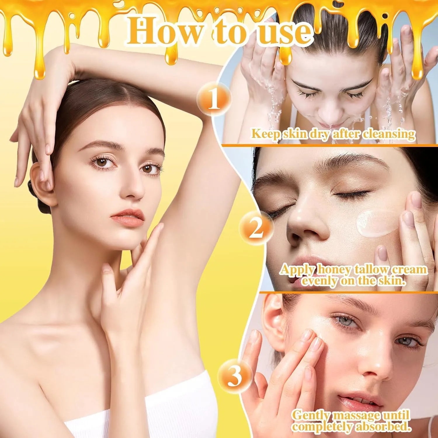 50g glass jar of Honey Tallow moisturising cream for dry and combination skin