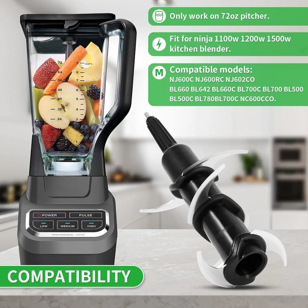 Stainless steel juicer replacement blade set with six-stack configuration and knife holder accessory