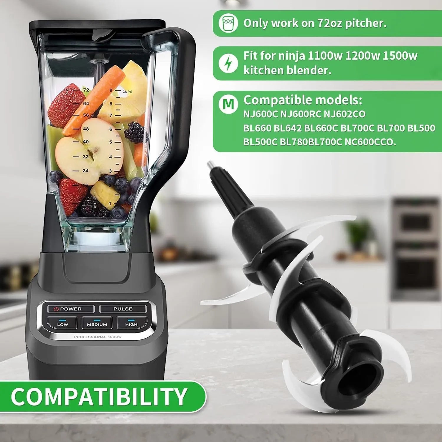 Stainless steel juicer replacement blade set with six-stack configuration and knife holder accessory
