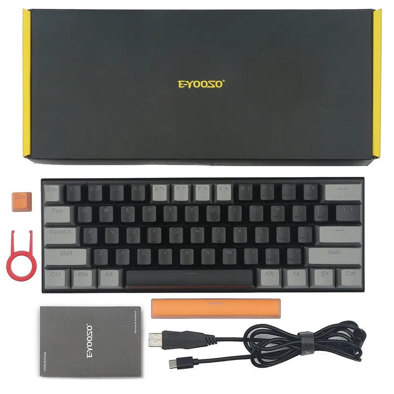 Z11 mechanical keyboard with aluminium alloy frame, black and grey keycaps, monochrome lighting