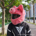 Pink pig cartoon design plush hood for motorcycle helmet protection