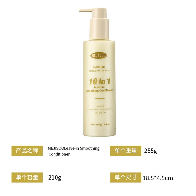 210g bottle of 10-in-1 wash-free hair conditioner for frizzy hair, moisturising and nourishing.