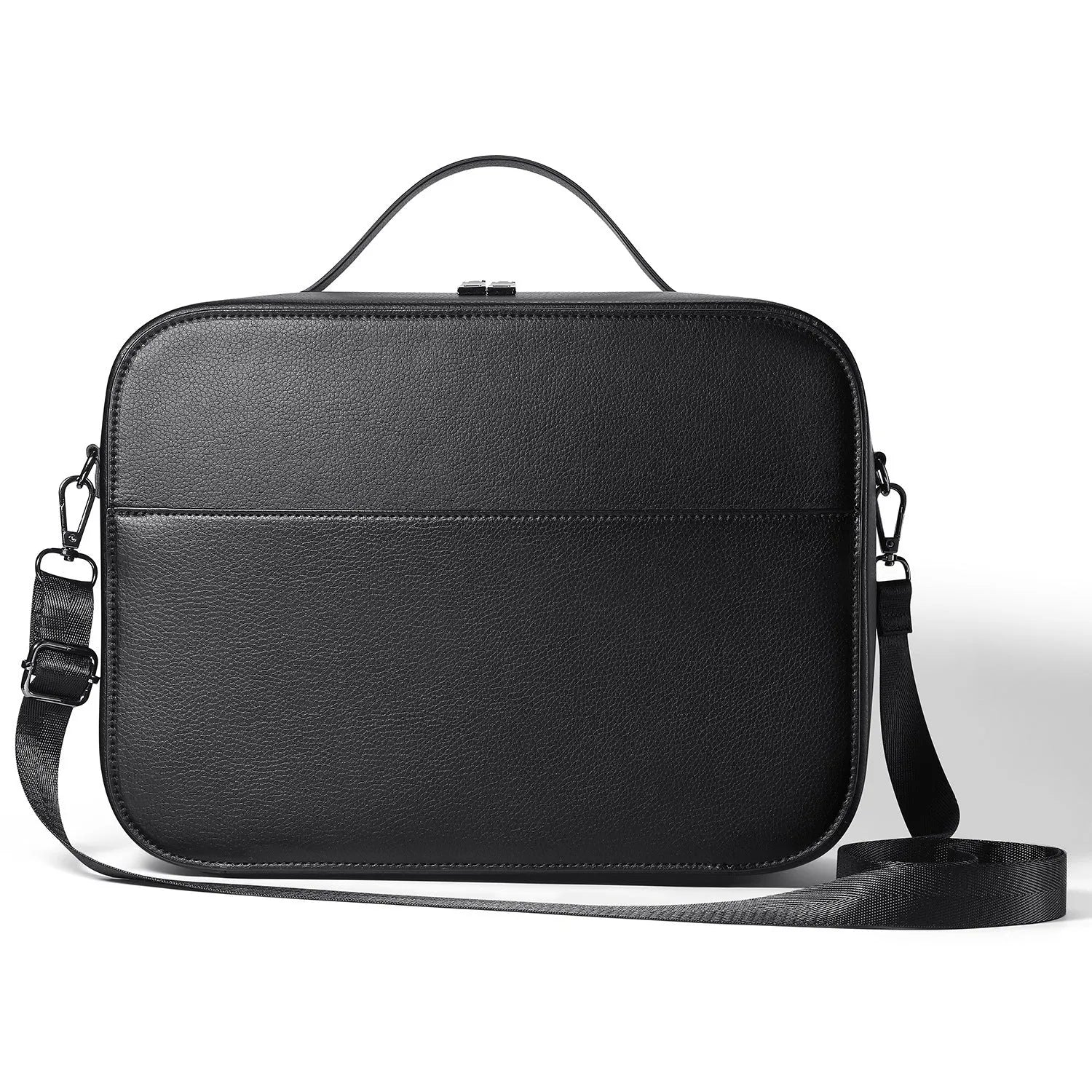 Vision Pro MR glasses storage box in black superfiber construction showing 32.5 cm dimensions