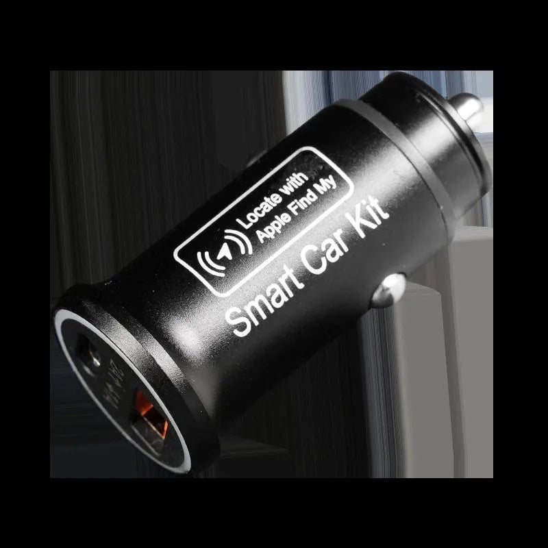 A black ABS plastic car charger locator designed to plug into a vehicle's 12V power socket.