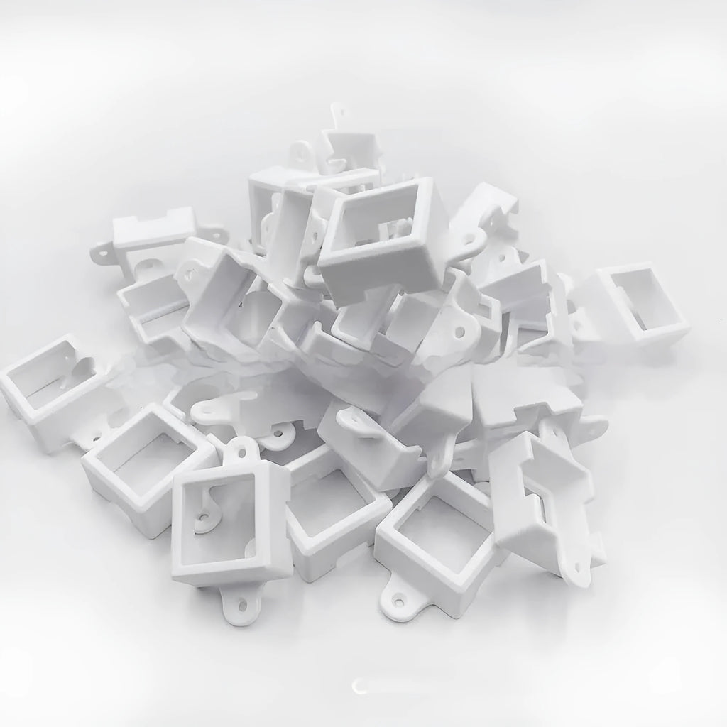 White plastic LED light fixed bracket protective lampshade with 1.7cm by 6cm dimensions